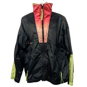 COLUMBIA Vintage Windbreaker with Neon Accents L